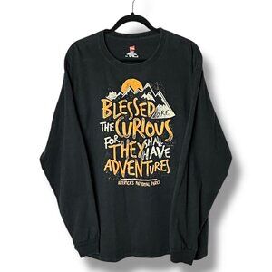 Blessed Are The Curious Long Sleeve Tee Hanes Tagless XL Black Cotton Americas